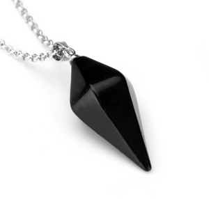 Natural Polished Crystal Dowsing Pendulum/Necklace Pendant