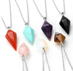 Load image into Gallery viewer, Natural Polished Crystal Dowsing Pendulum/Necklace Pendant
