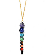 Load image into Gallery viewer, Chakra Pedant With Black Wrap &amp; Gold Chain
