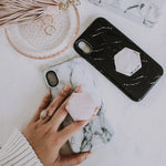 Load image into Gallery viewer, Natural Rose Quartz Hexagon Shaped Pop Socket
